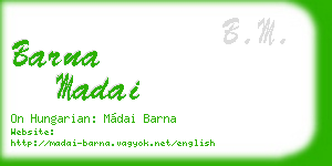 barna madai business card